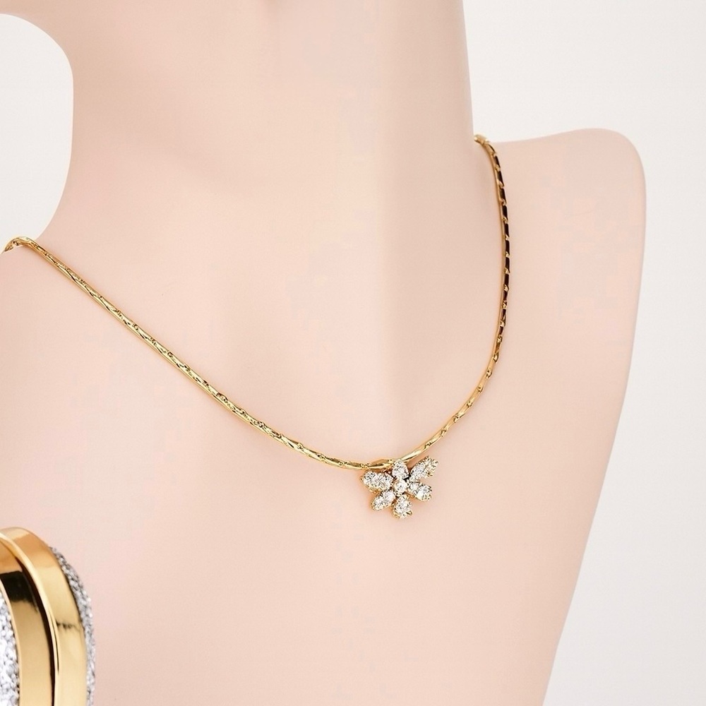 ⚜️ Elegant 18K Gold Plated Necklace with Zirconia ❄️ | Dainty Sparkling Chain